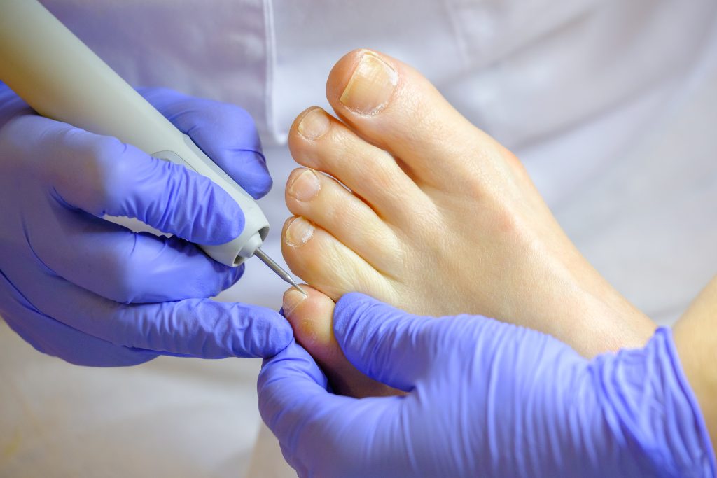 Professional hardware pedicure treatment