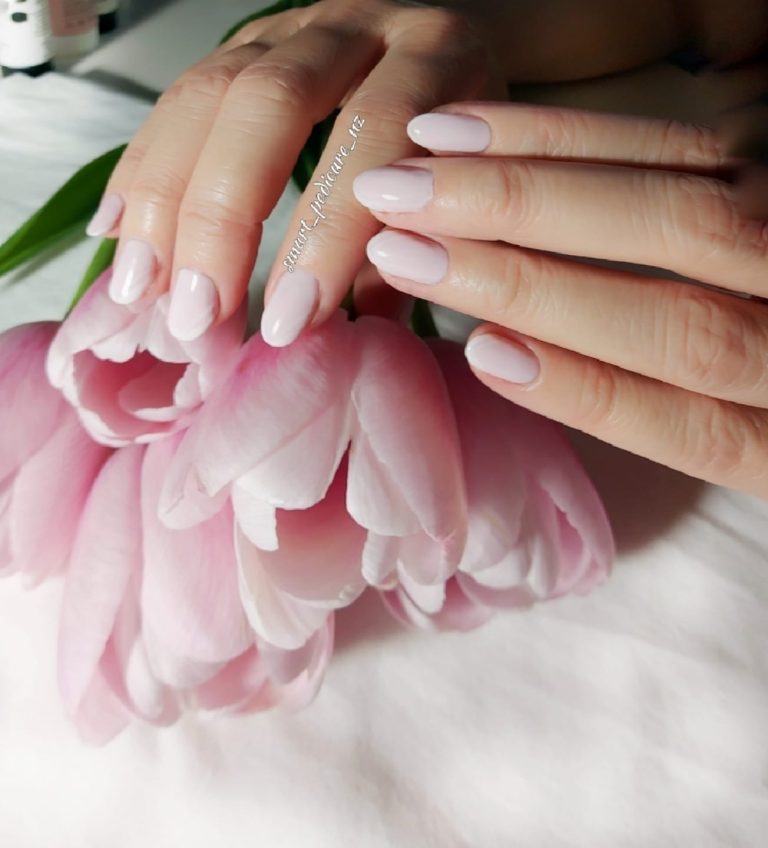 Simple polished hygienic manicure result