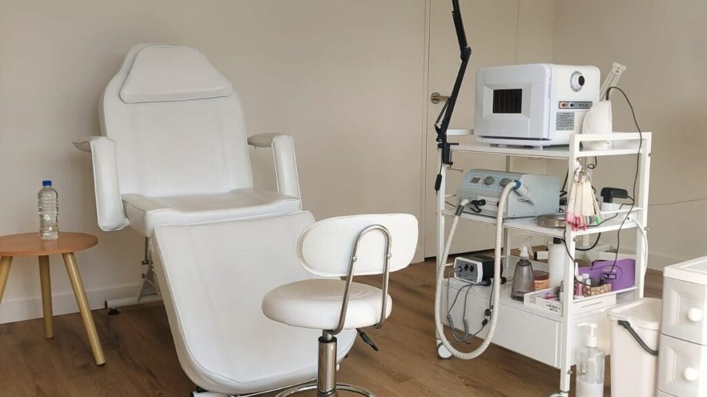 Pedicure chair and professional equipment in the Smart Pedicure NZ studio, Glenfield